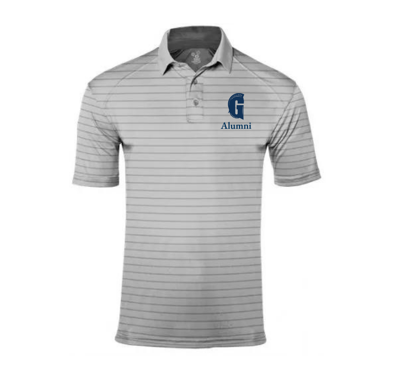 Badger "G" Alumni Silver Striped Polo, Silver
