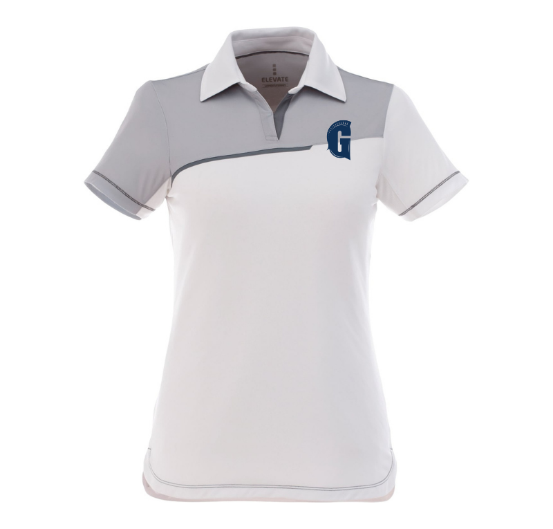 Ladies Two-Tone Short-Sleeve Polo, White/Grey