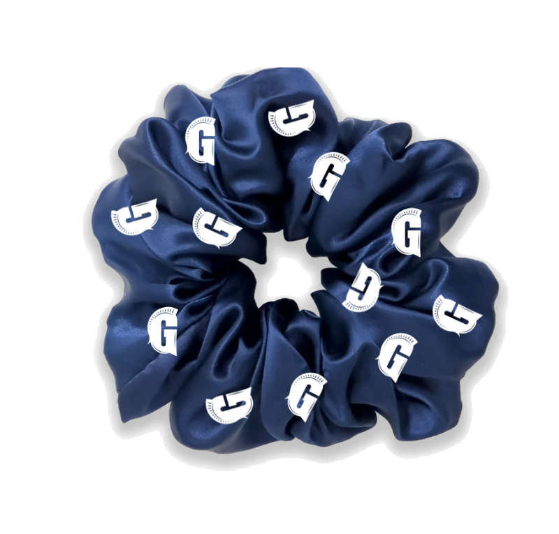 G Satin Scrunchie, Navy