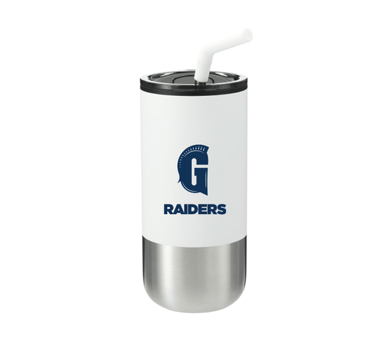 G 16 oz. Insulated Water Bottle with Straw, White