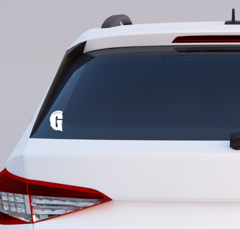 G Car Decal, White