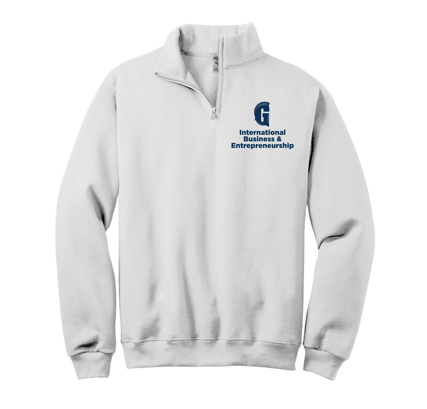 Customizable Quarter-Zip Fleece Sweatshirt, White (Academic/Arts/Clubs)