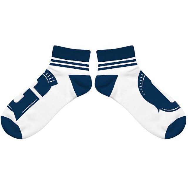 G Ankle Socks, White/Navy