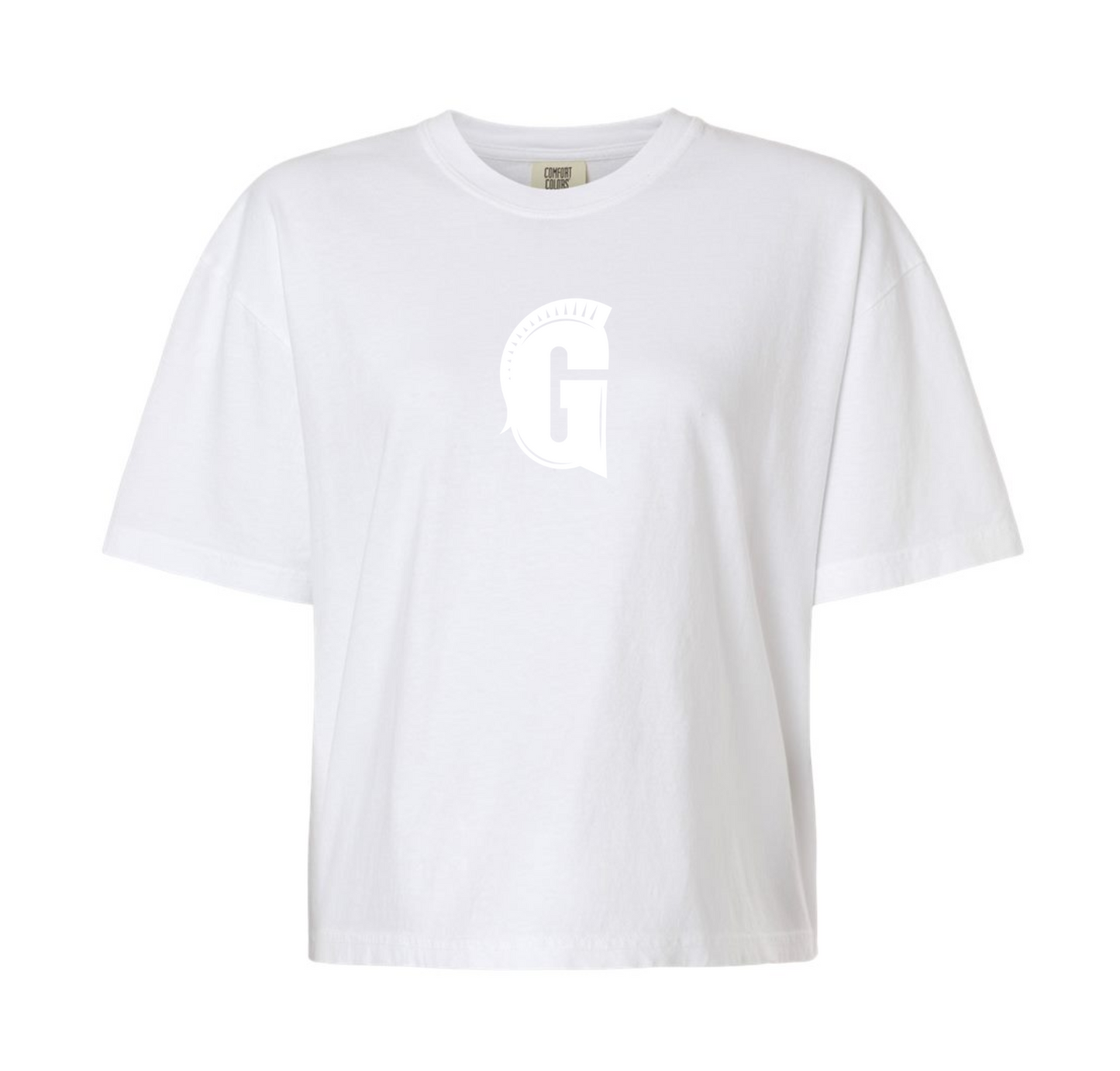 Women's Puff-Print "G" Boxy White T-Shirt