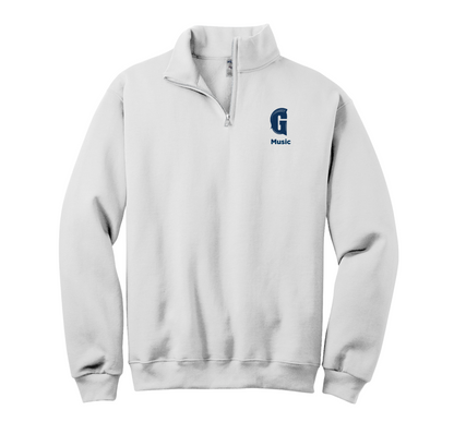 Customizable Quarter-Zip Fleece Sweatshirt, White (Academic/Arts/Clubs)