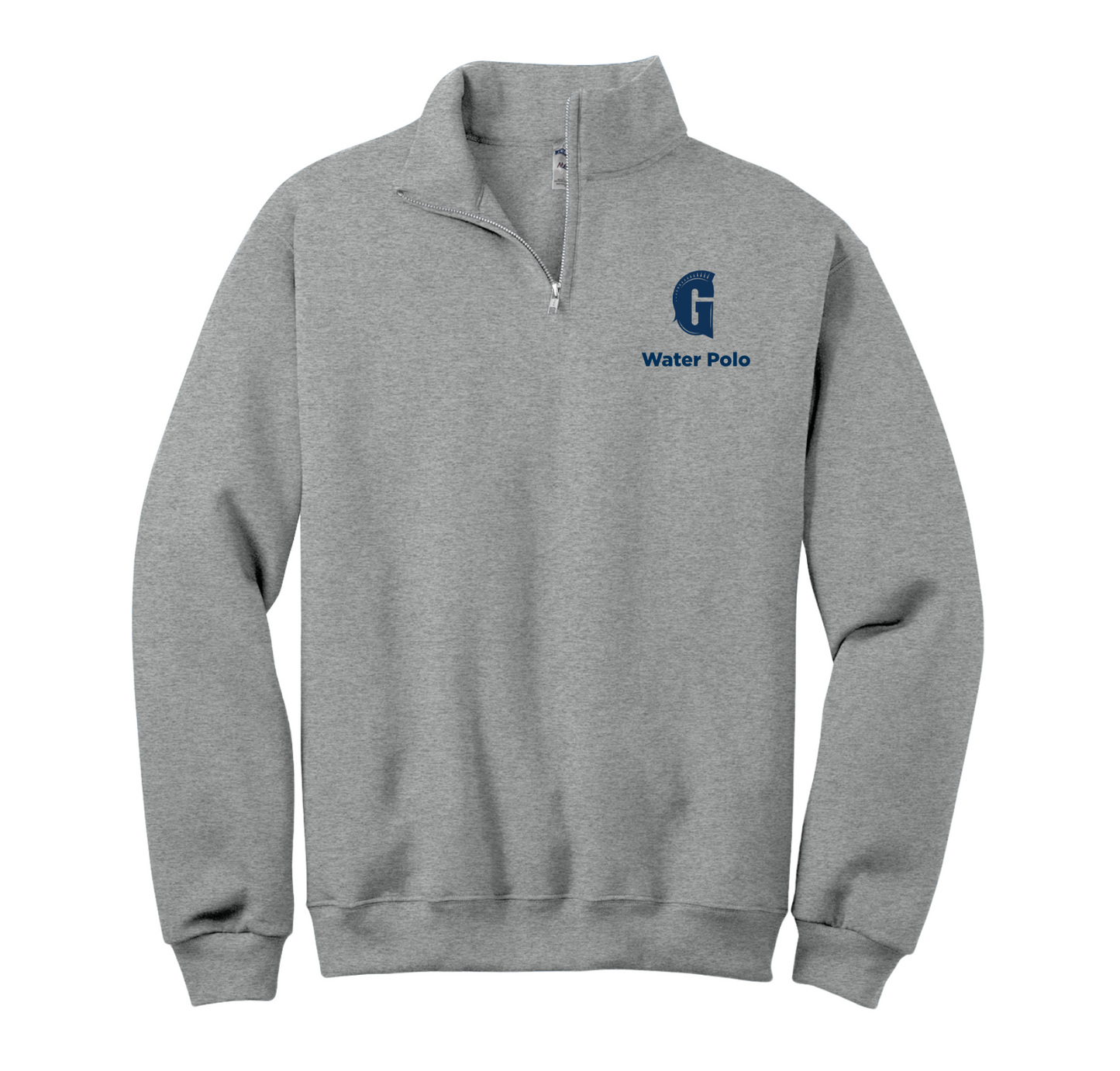 Customizable Quarter-Zip Fleece Sweatshirt, Grey (Athletic Teams)