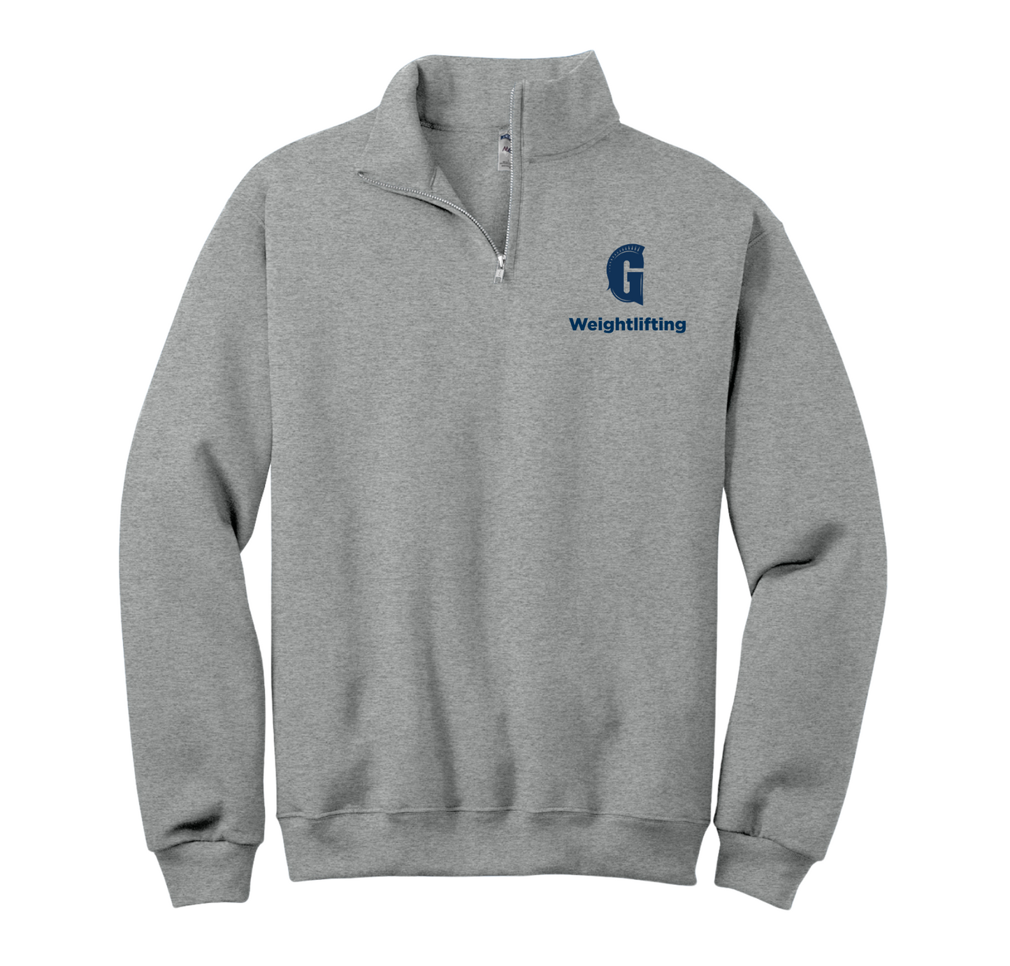 Customizable Quarter-Zip Fleece Sweatshirt, Grey (Athletic Teams)